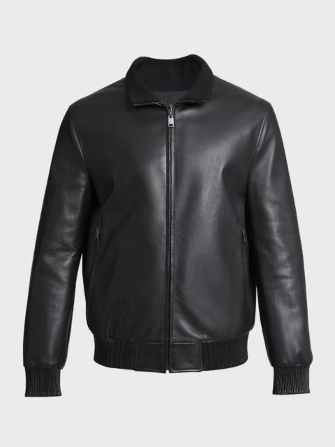 Men's Reversible Leather Blouson Jacket