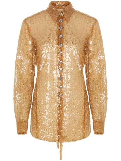 rabanne sequin-embroidered shirt