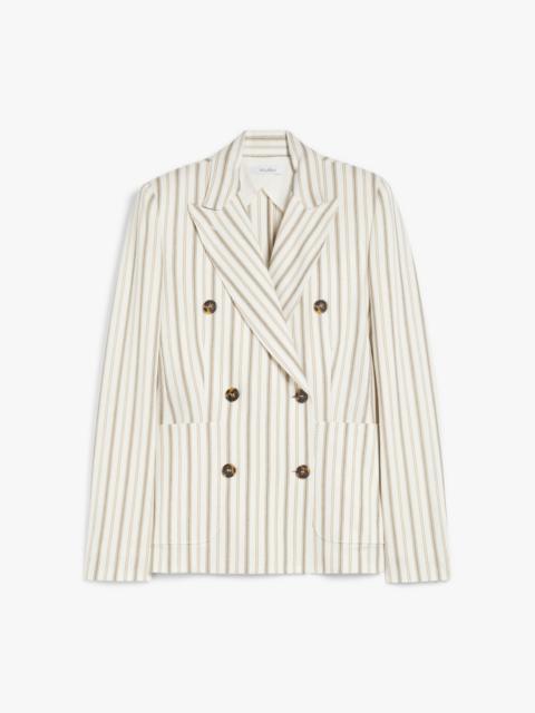 Max Mara PENSILE Slim-fit blazer in a patterned cotton and linen