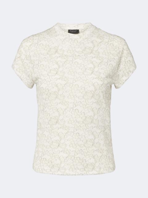 GUCCI Lace printed cotton T-shirt