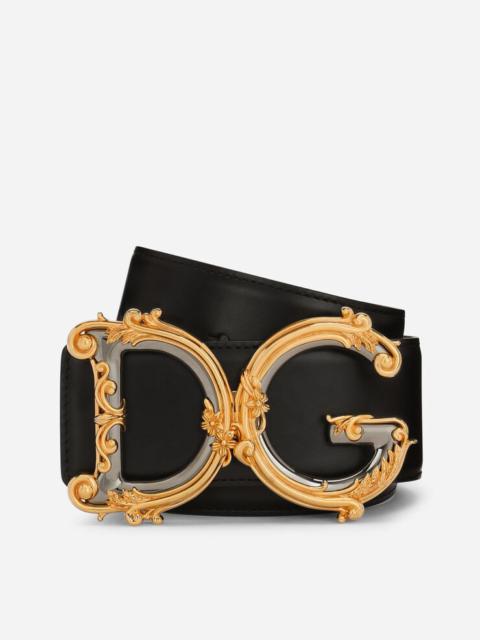 Dolce & Gabbana Calfskin belt with logo