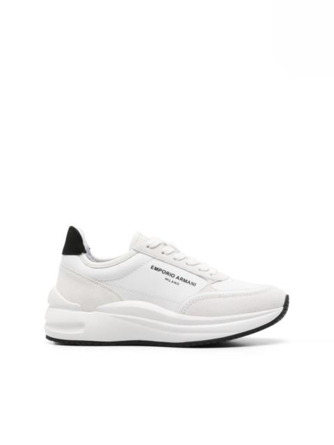 EMPORIO ARMANI Velour leather sneakers