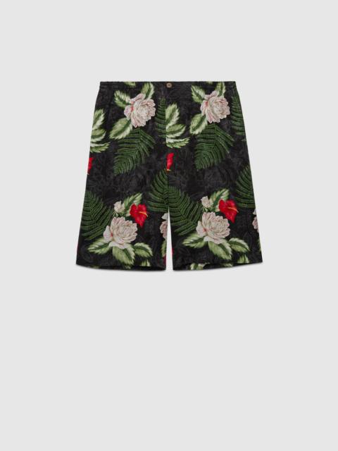 GUCCI Hawaiian print viscose shorts