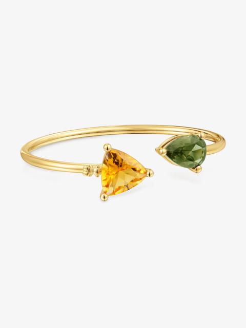 TOUS Bangle in 18K gold vermeil and lab-grown citrine and green spinel TOUS Color LGG