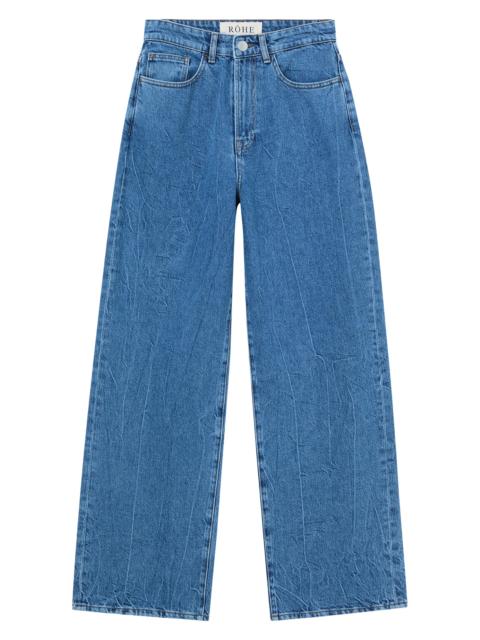 RÓHE Women's Baggy Wide-Leg Low-Rise Jeans - Mid Denim Blue