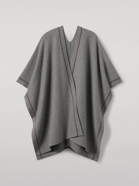 Johnstons of Elgin Hawk Light Grey Cashmere Poncho