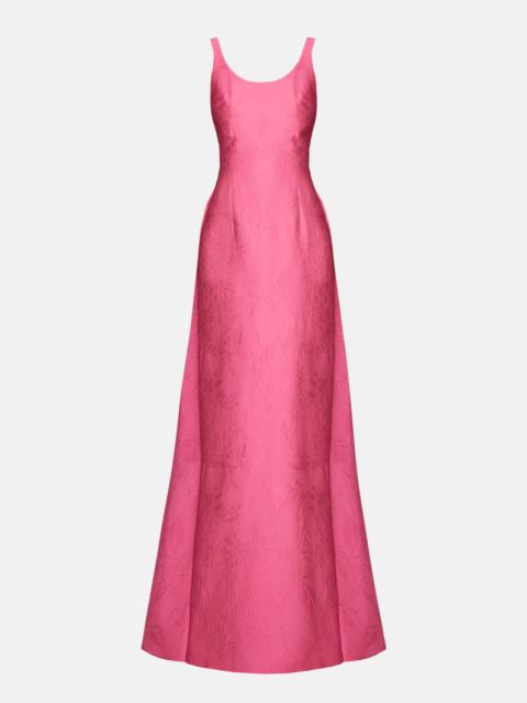 EMILIA WICKSTEAD Ninette Dress In Hot Pink Embossed Cloque