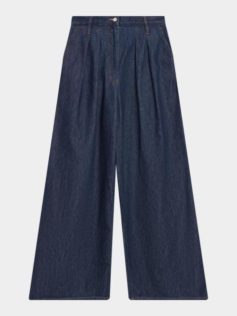 Dries Van Noten High-Rise Pleated Wide-Leg Jeans