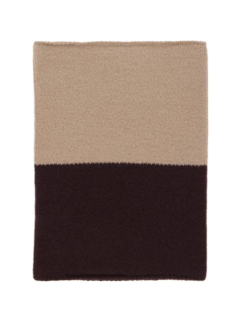 ISSEY MIYAKE Beige & Brown Winter Gear Color Block Tube Scarf