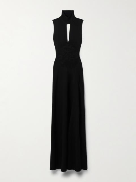 Victoria Beckham Cutout Stretch-knit Turtleneck Gown