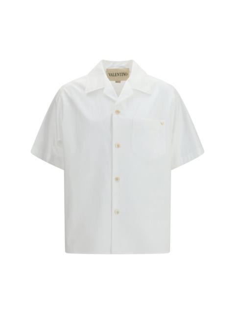 Valentino Valentino Cotton Poplin Bowling Shirt — White