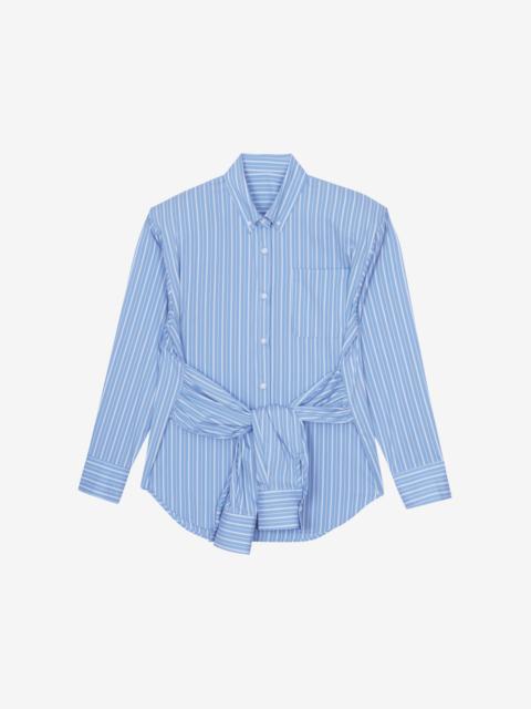 The Frankie Shop Heaton Double-Sleeve Padded Shirt - Blue/White Stripe