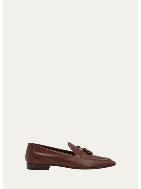 The Row Men's Caden Grained Leather Tassel Loafers