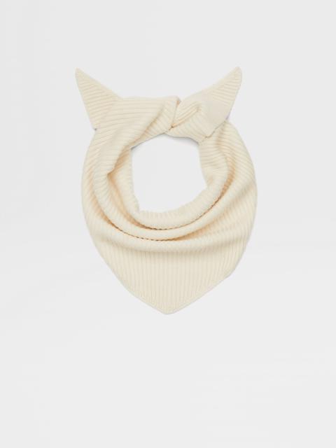 ZEGNA OFF WHITE SILK SCARF