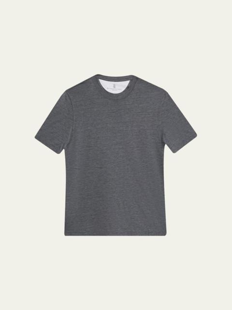 Brunello Cucinelli Men's Classic Fit Heathered Cotton Crewneck T-Shirt