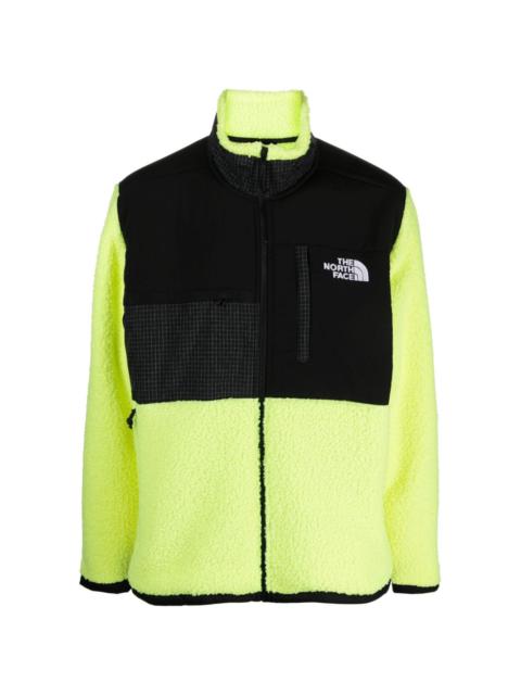 fleece-panelling zip-up jacket