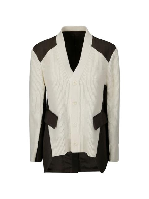 panelled button-up jacket