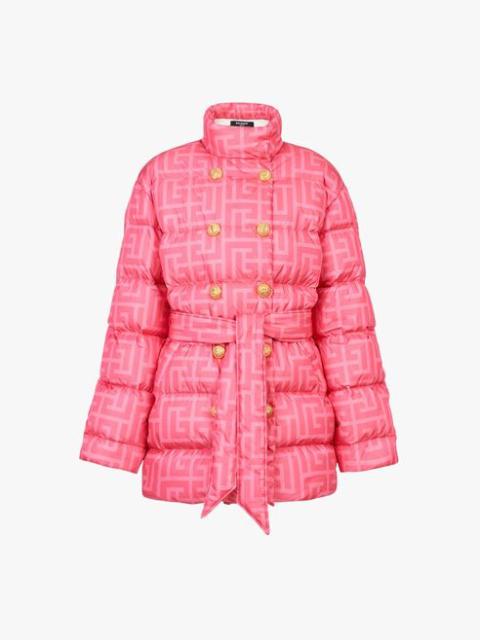 Balmain Balmain x Barbie - Nylon quilted coat with light pink monogram