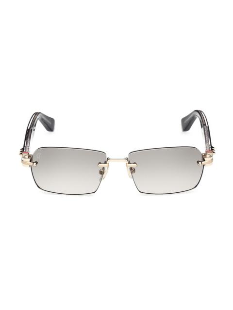 Christian Louboutin Men's 55MM Rimless Sunglasses - Black Grey