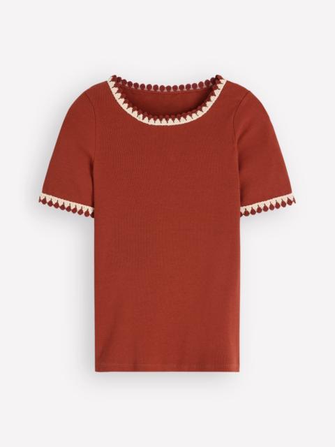 BODEN Maddie Trim Detail T-Shirt-Burnt Orange