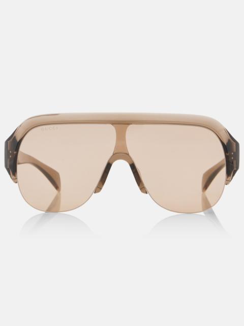 GUCCI Logo shield sunglasses