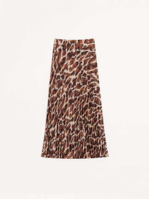 Valentino VALENTINO CREPE DE CHINE MIDI SKIRT WITH ANIMALIER PRINT