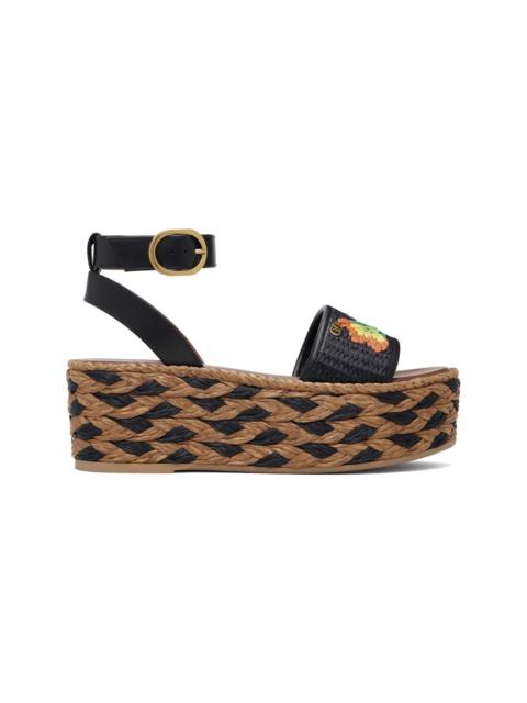 Valentino Black & Brown Espadrillas Sandals
