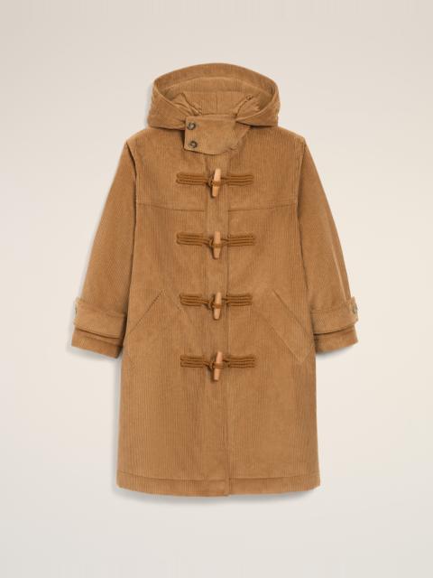 AMI Paris BROWN WOOL CORDUROY DUFFLE COAT