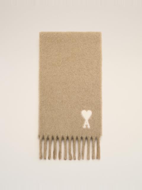 AMI Paris BEIGE ALPACA SCARF WITH AMI DE COEUR