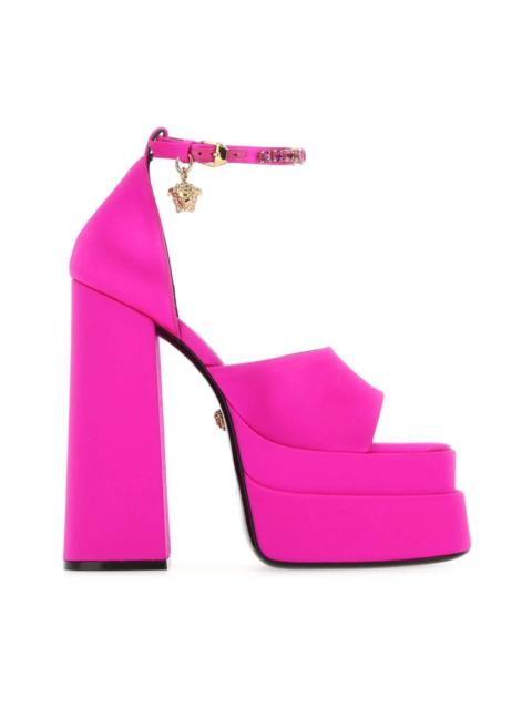 FUCHSIA SATIN AEVITAS SANDALS