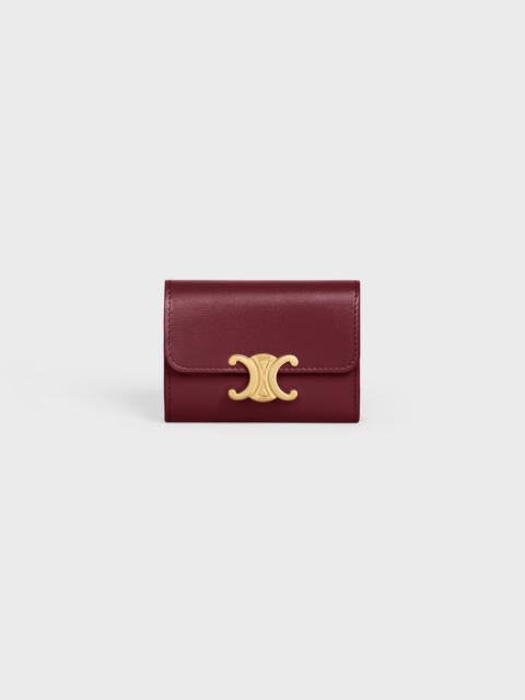 CELINE COMPACT WALLET WITH COIN TRIOMPHE in Shiny calfskin