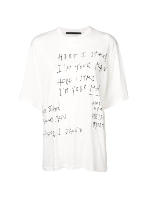 Haider Ackermann oversized slogan print T-shirt