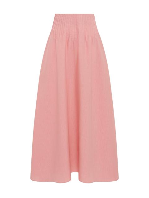 GABRIELA HEARST Penelope Midi Skirt in Rosa Aloe Linen