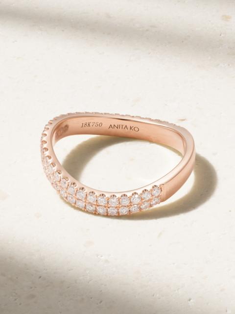 ANITA KO Curved 18-karat Rose Gold Diamond Ring