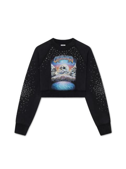 CASABLANCA La Prémonition Crystal Embellished Cropped Sweatshirt | Casablanca Paris