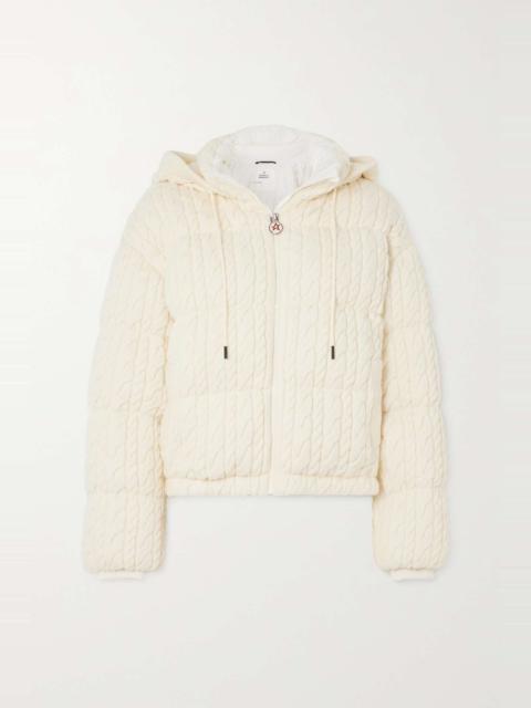 PERFECT MOMENT Kate hooded cable-knit merino wool down ski jacket