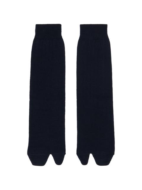 Maison Margiela Navy Wool Tabi Socks