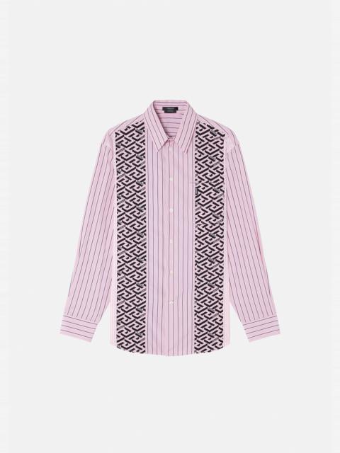 VERSACE La Greca Cotton Poplin Shirt