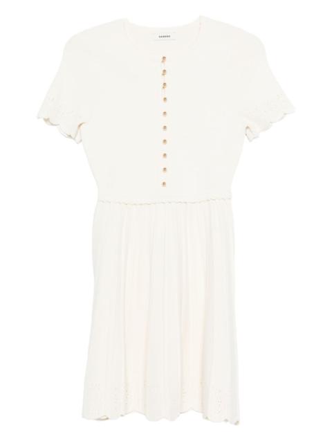 Sandro buttoned scalloped mini dress