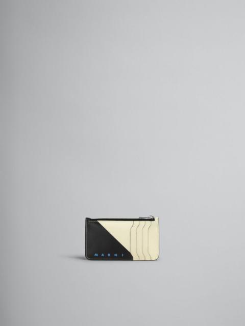 Marni CREAM AND BLACK TRIBECA CARD CASE