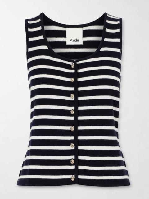 Allude Striped Cashmere Vest