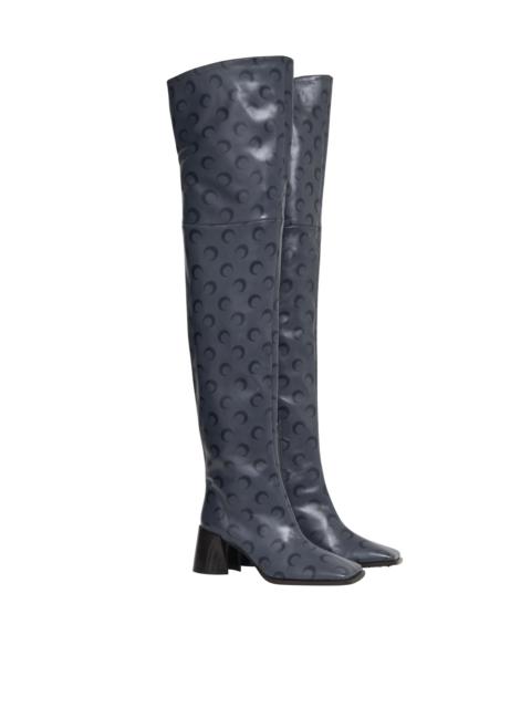 Marine Serre Moon Airbrushed Leather Ms Block High