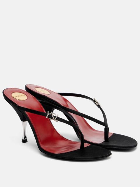 SAINT LAURENT Jerry crêpe satin thong sandals