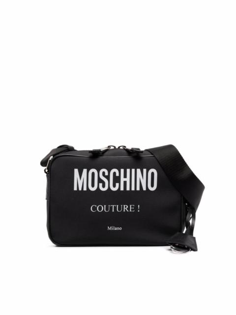 Moschino logo-print zipped shoulder bag