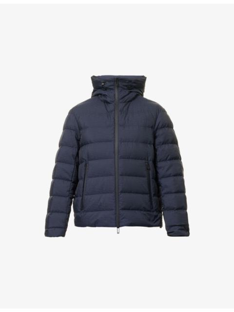 EMPORIO ARMANI Brand-Print Hooded Shell-Down Jacket