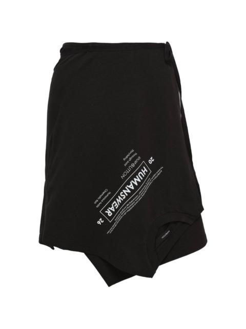 pushBUTTON tie-waist mini skirt