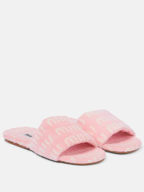Miu Miu Logo terry slides