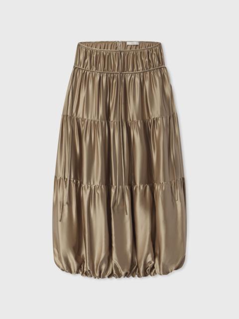 CO Soft Gathered Bubble Skirt in Silk Charmeuse