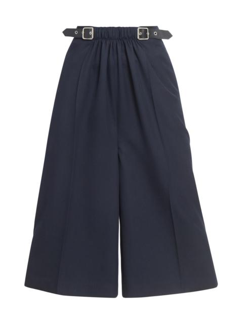 Loewe Women's Wool-Blend Belted Crop Trousers - Navy Blue