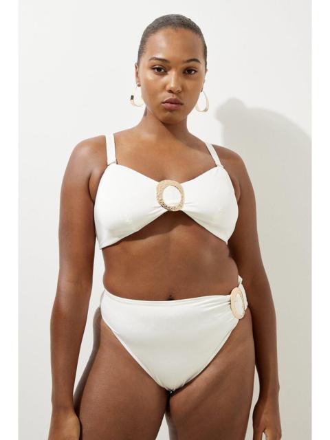 KAREN MILLEN Plus Size Slinky Trim Detail Bikini Bottoms